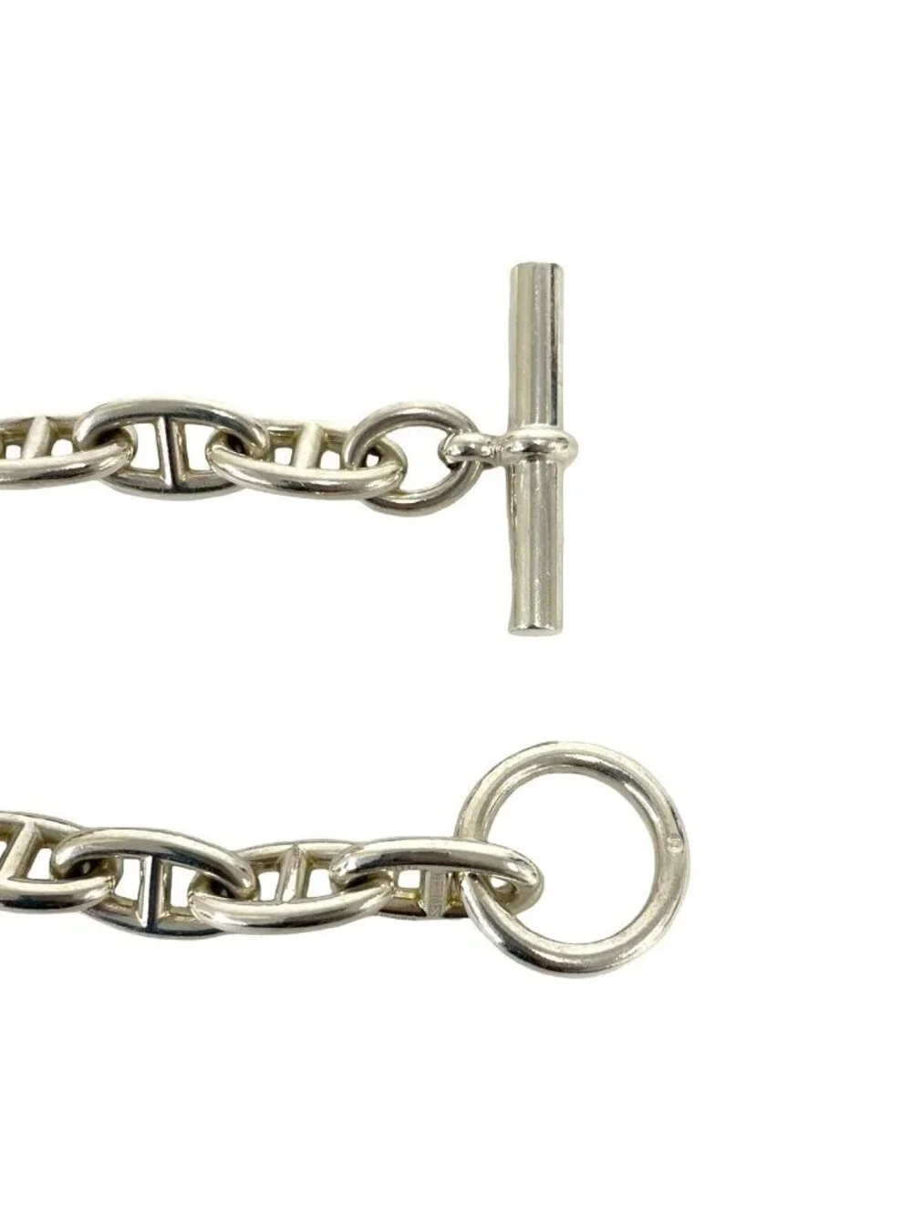 Hermes Chaine D'ancre GM 13 Frame Bracelet 925 Sterling Silver